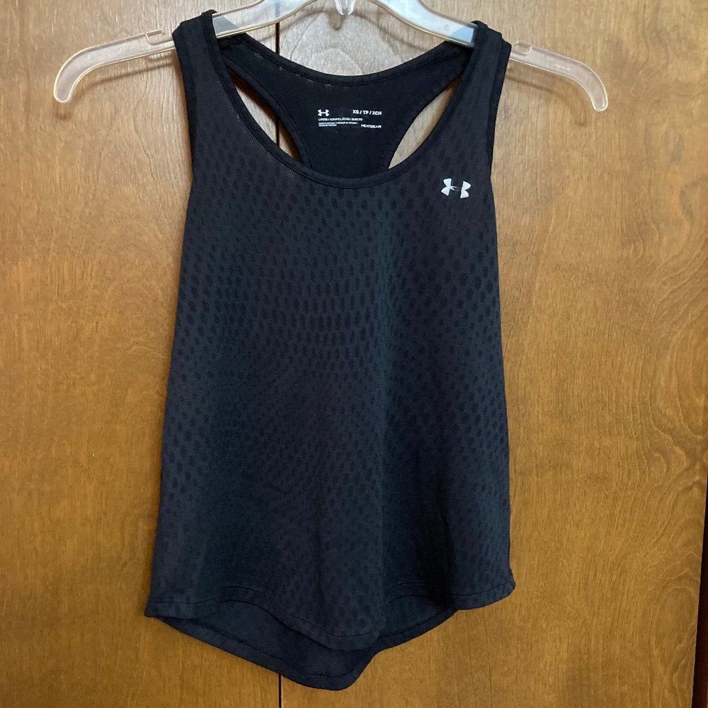 Under Armour Mesh Heatgear Loose Fit Black Tank  Size: Extra Small